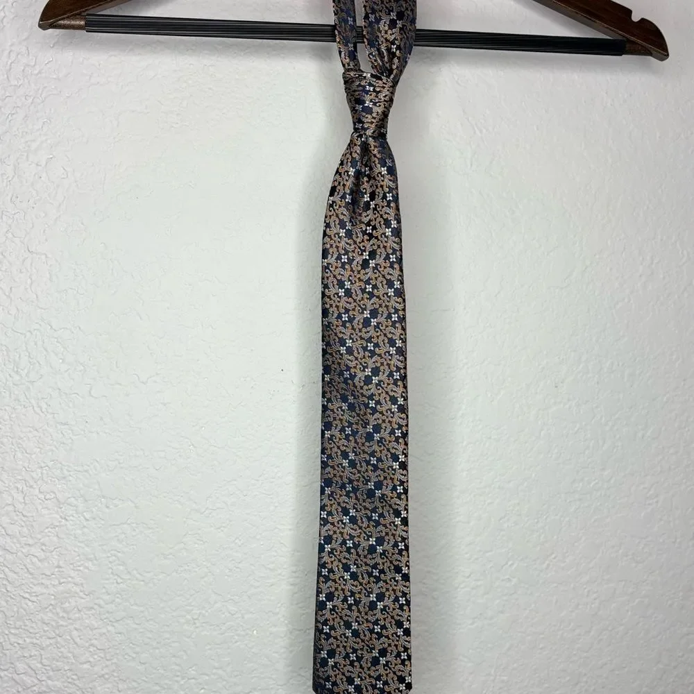Ted Baker London Geometric Blue and Tan Tie